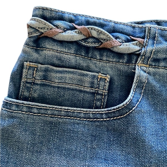 Free People Braided belt denim button fly shorts - Picture 5 of 9